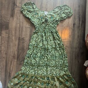 Green Floral Maxi Dress